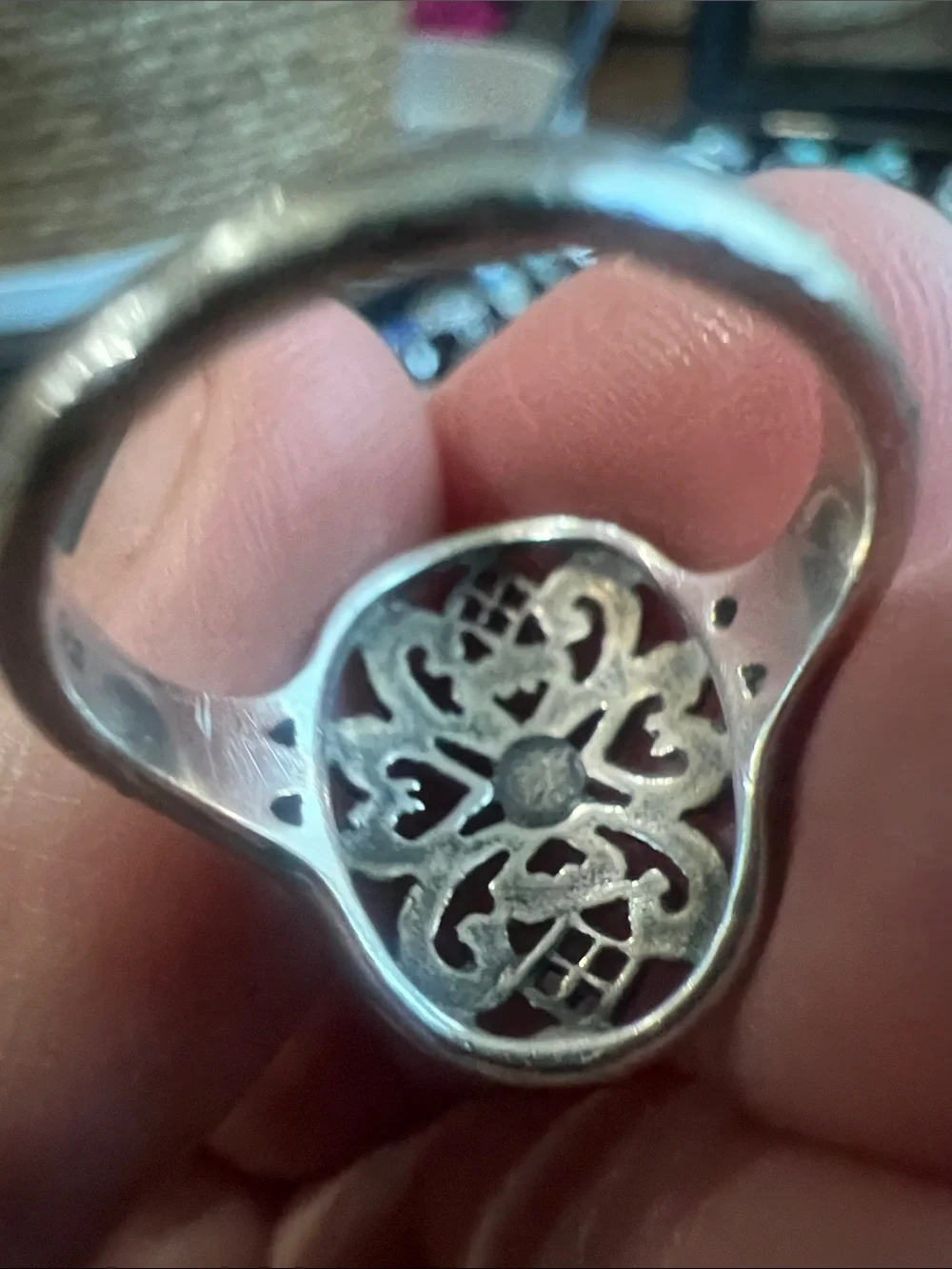 Vintage Handcrafted Silver Filigree Statement Ring - Size 6
